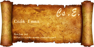 Csák Emma névjegykártya